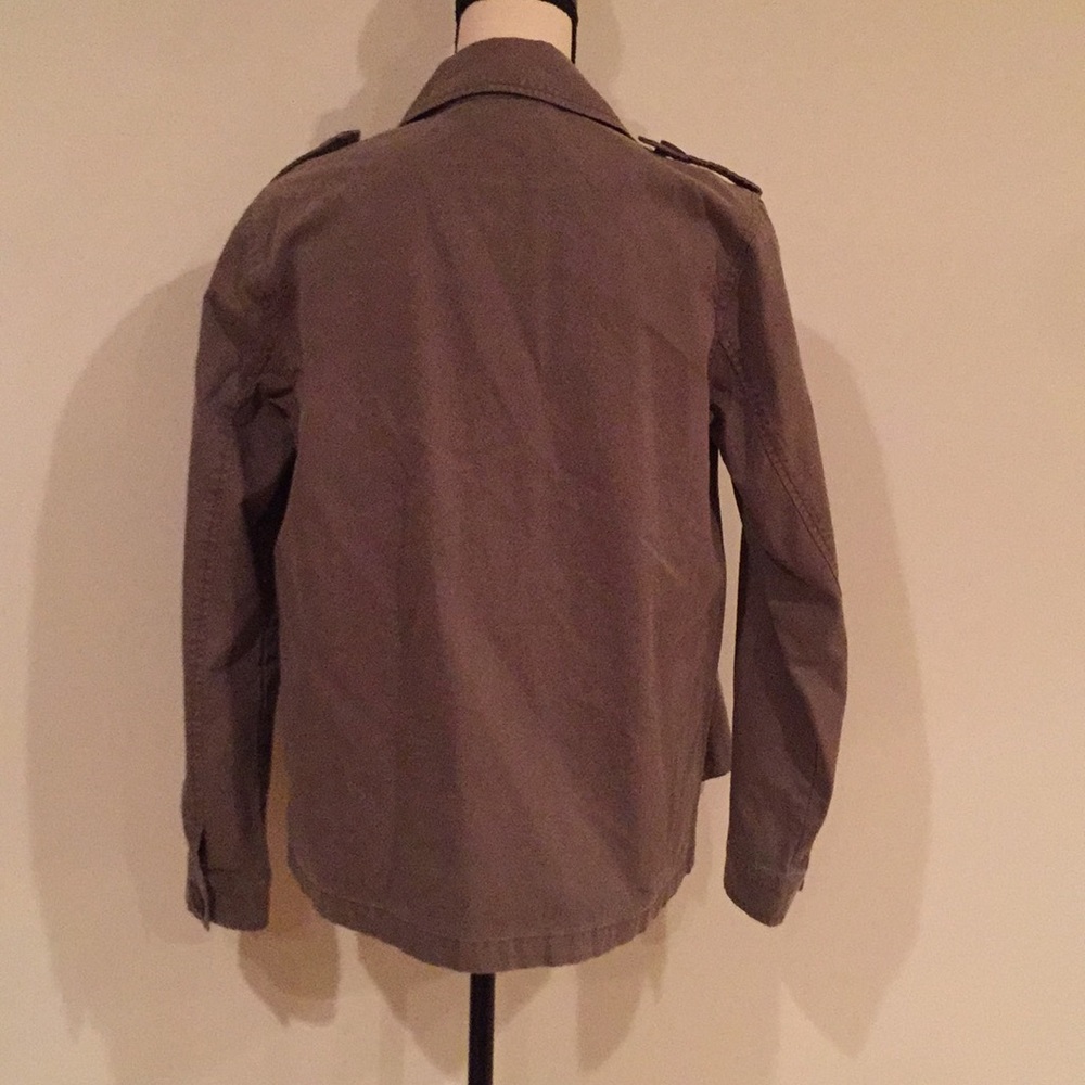 Taupe Button Front Lightweight Jacket With Pockets - image 3